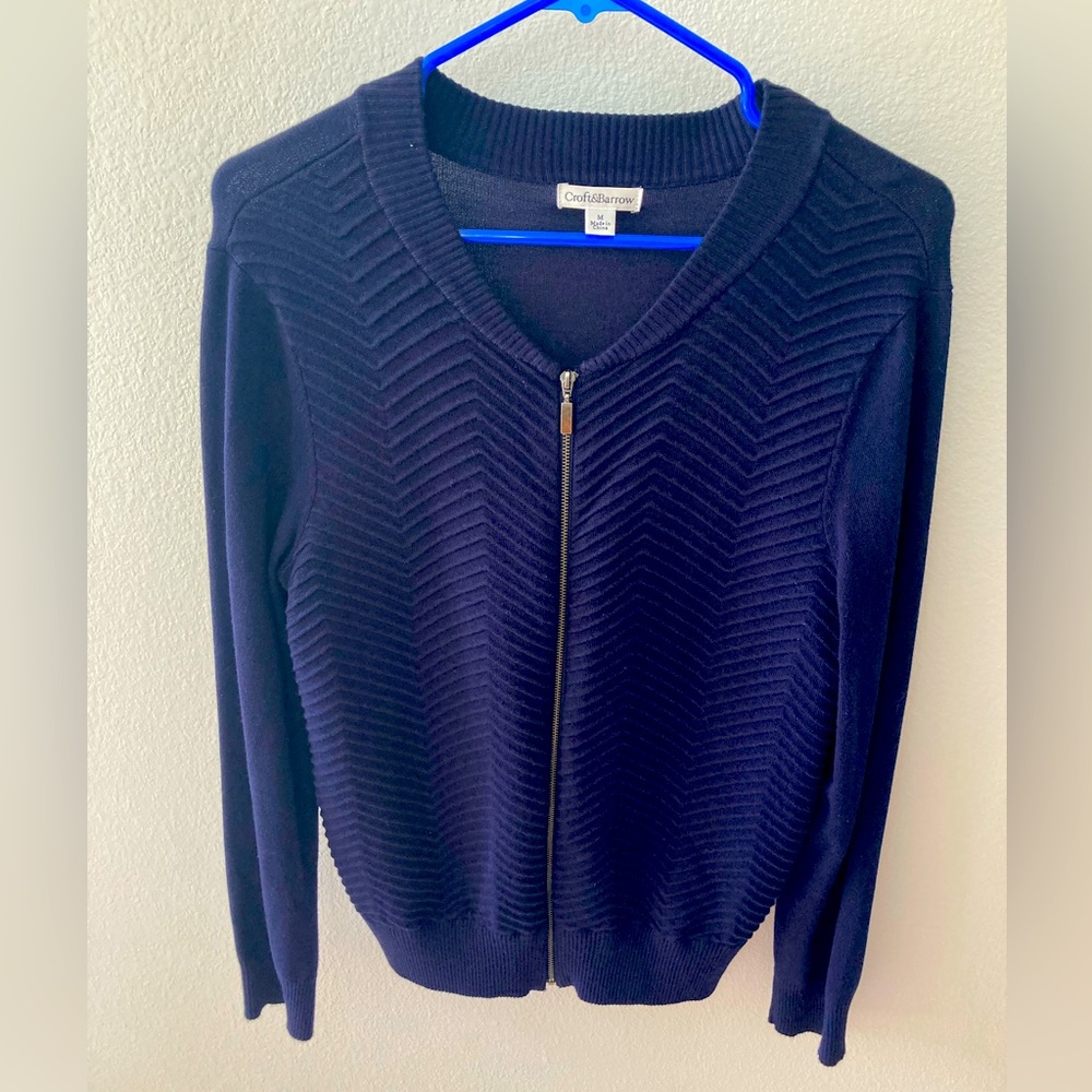 Croft & Barrow textured zip up sweater